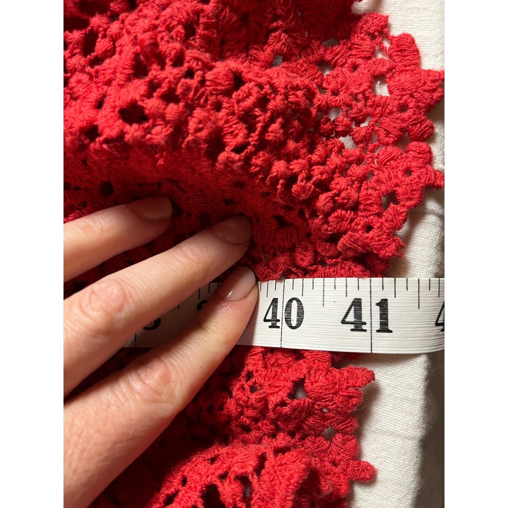 Velvet by Graham & Spencer Red Crochet Lace Shift Dress Sleeveless Small NEW - Picture 6 of 9